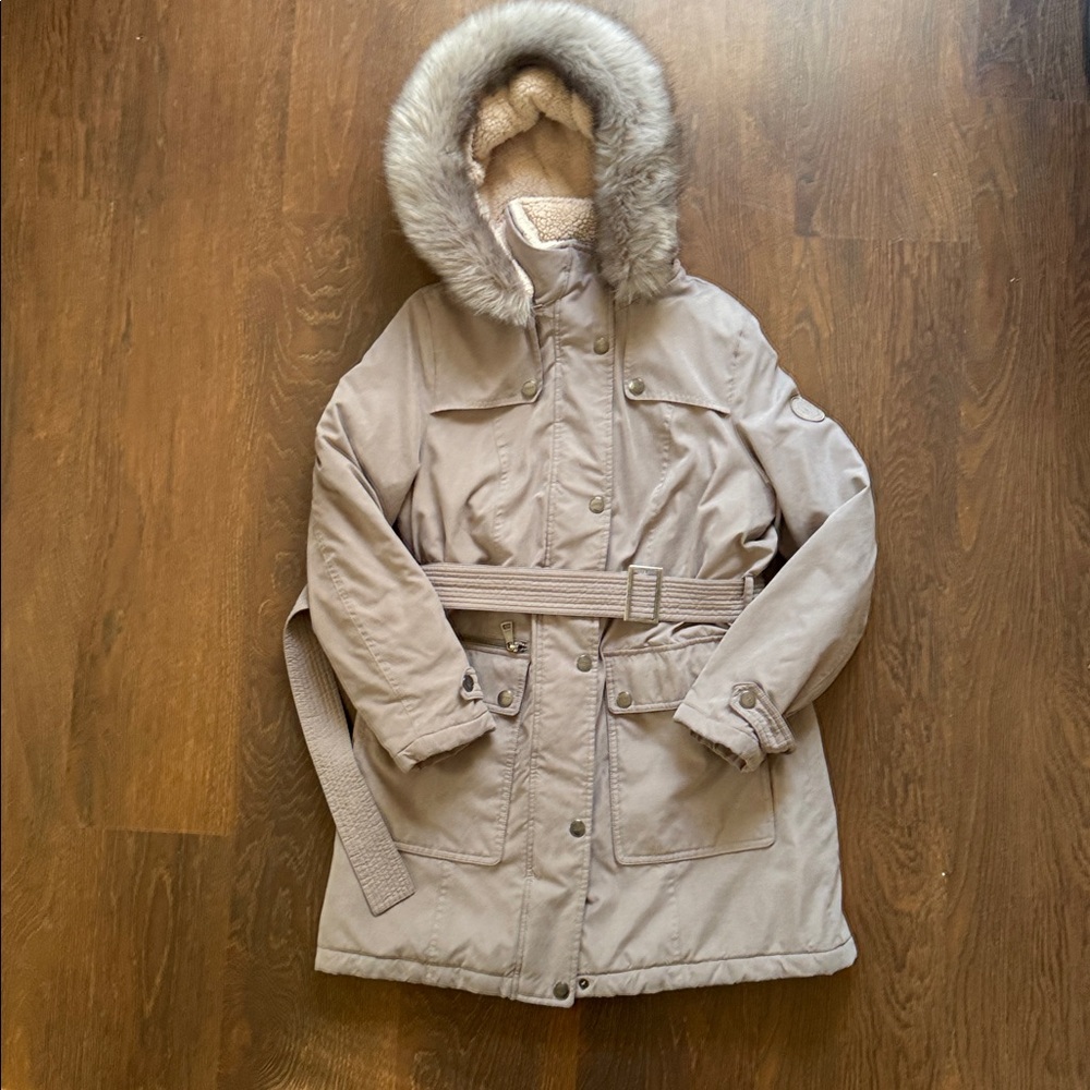DKNY Belted Parka